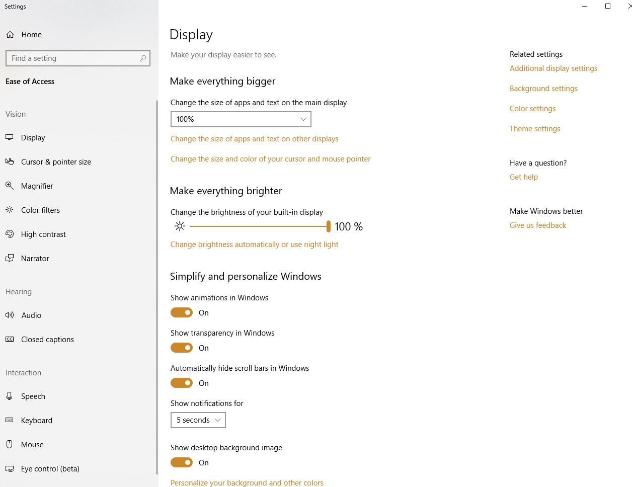 accessiblity feature on my computer